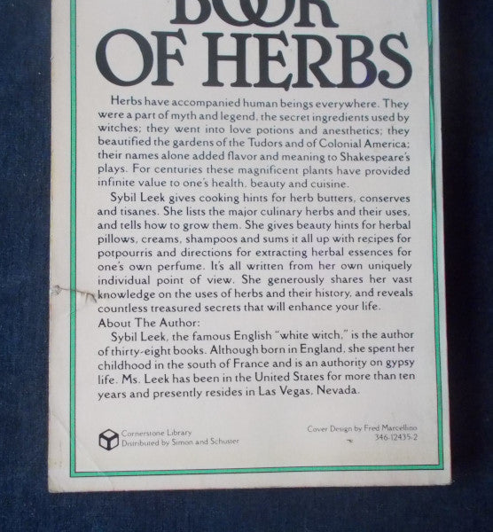 Book Of Herbs Back