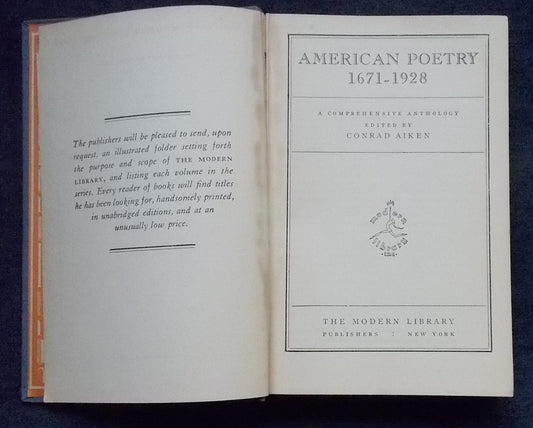 American Poetry 1671-1928:  Conrad Aiken