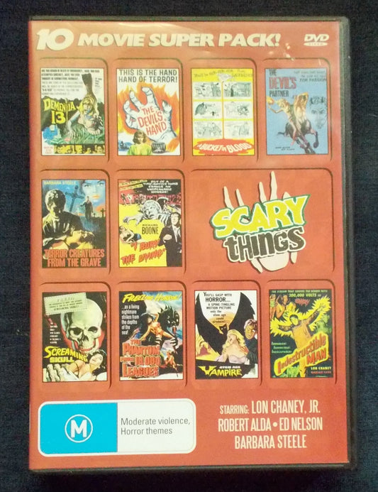 DVD; Scary Things! Ten Movies:  Lon Chaney Jr; William Campbell; Robert Alda