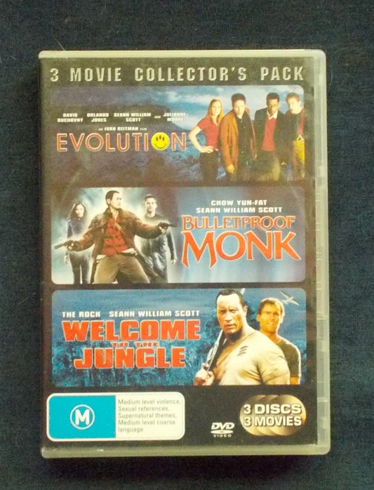 DVD:  3 Movie Set:  Evolution; Bulletproof Monk; Welcome To The Jungle