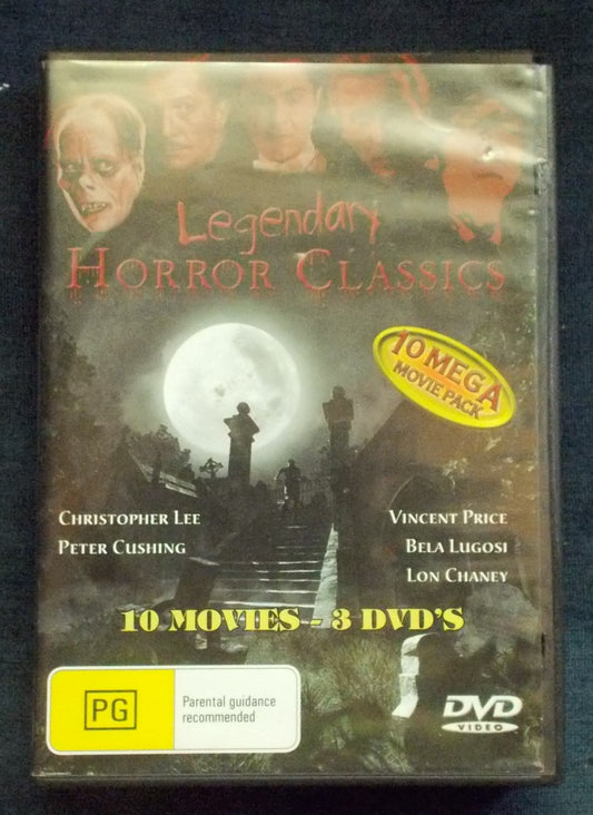 DVD:  Legendary Horror Classics:  10 Movies:  Vincent Price; Peter Cushing; Christopher Lee
