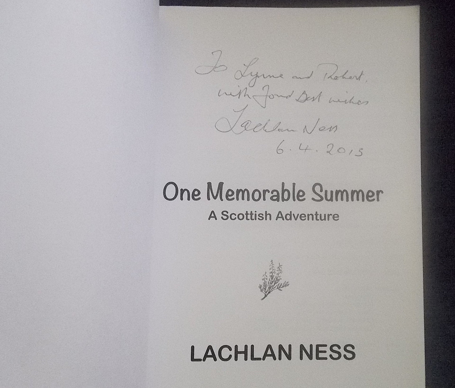 One Memorable Summer - A Scottish Adventure: Lachlan Ness
