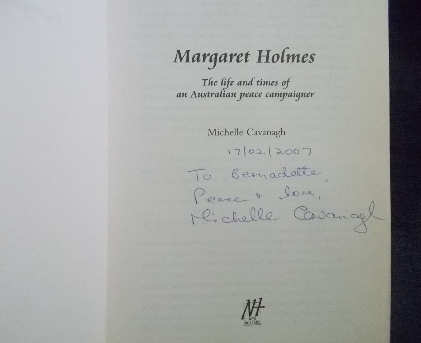 Margaret Holmes: Michelle Cavanagh