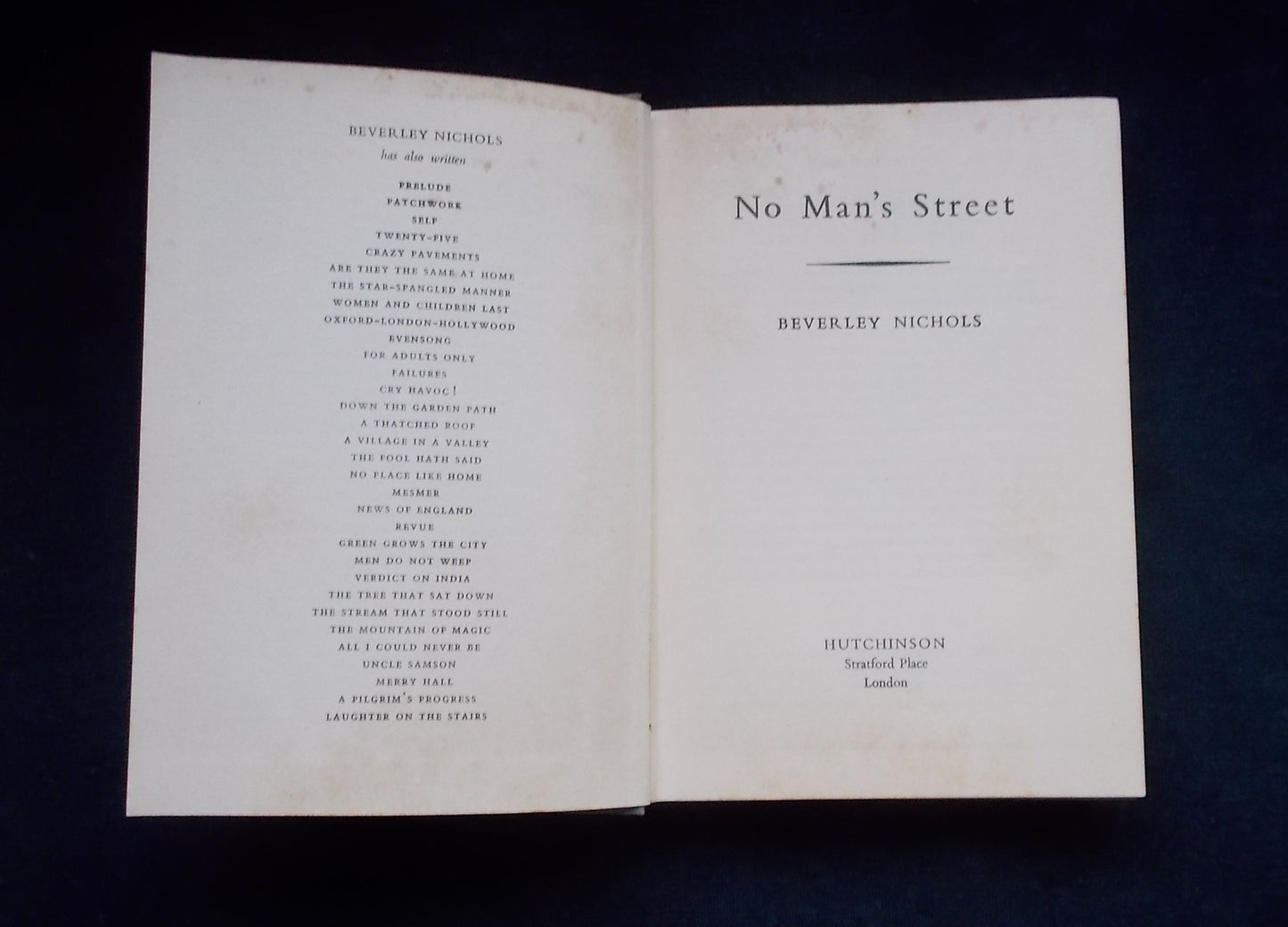No Man's Street:  Beverley Nichols