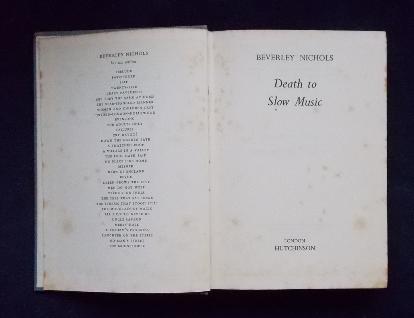 Death To Slow Music:  Beverley Nichols