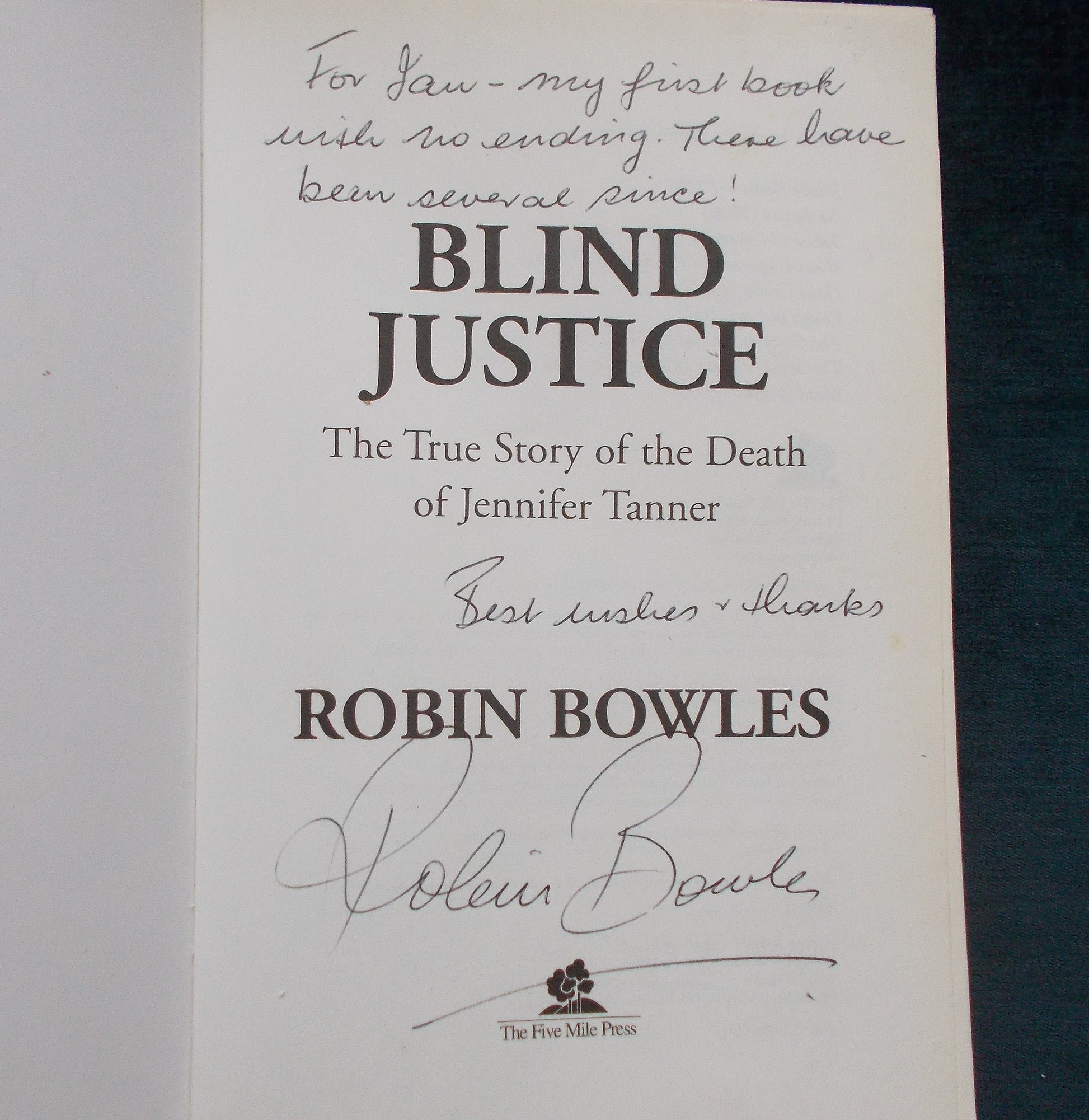 Blind Justice Autograph