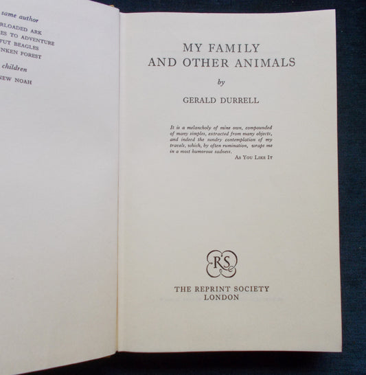 My Family And Other Animals Title